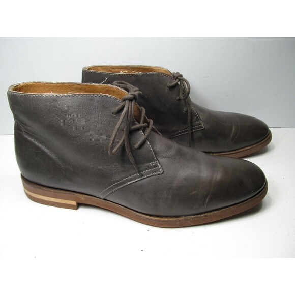 Saks Fifth Avenue Mens Gray  Leather 3 Eye Ankle Boots Size US 13